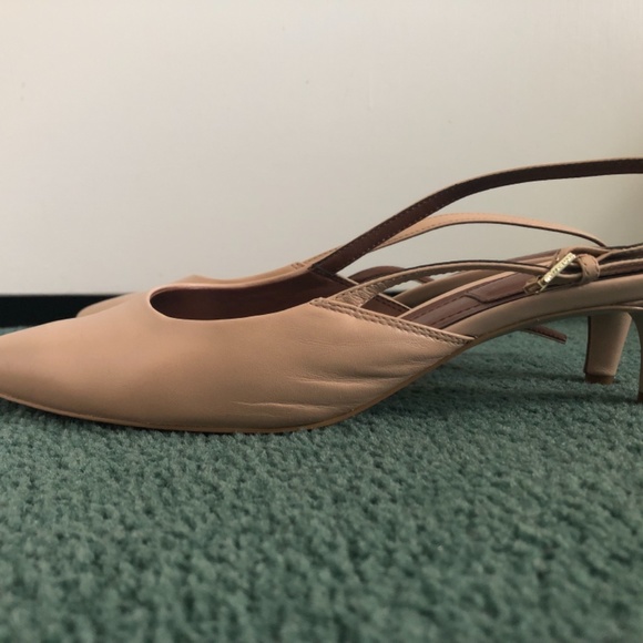 Cole Haan Leather Slingbacks Nude Heels sz 7.5B - Picture 12 of 14